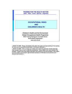 occupational risks and children`s health