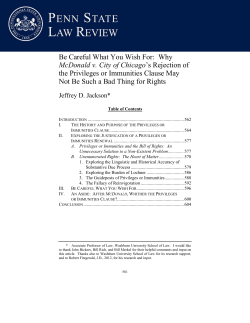 Be Careful What You Wish For: Why McDonald v. City of Chicago`s