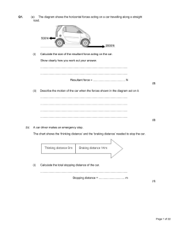 Q1. (a) The diagram shows the horizontal forces acting on a car
