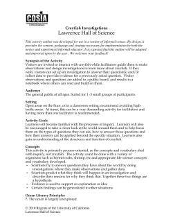 Crayfish Investigations - Lawrence Hall of Science`s MARE