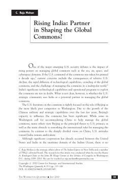 Rising India: Partner in Shaping the Global Commons?