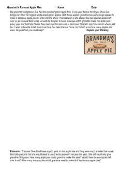 Grandma`s Famous Apple Pies Name: Date