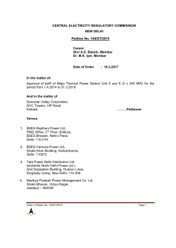 Approval of tariff of Mejia Thermal Power Station Unit 5 and 6