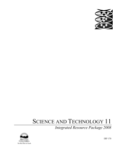 Science and technology 11 - Province of British Columbia