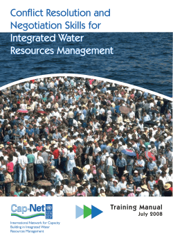 Conflict Resolution and Negotiation Skills for Integrated Water