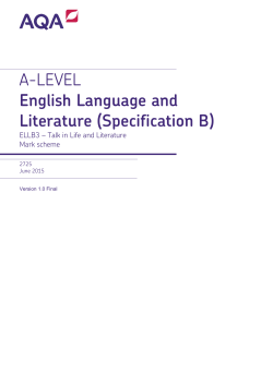 A-level English Language and Literature B Mark scheme Unit