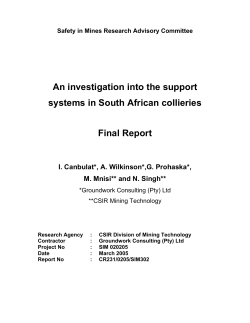 An investigation into the support systems in South African collieries