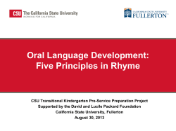 Oral Language Development: Five Principles in Rhyme