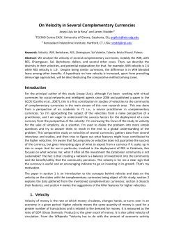 On Velocity in Several Complementary Currencies