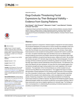 Dogs Evaluate Threatening Facial Expressions by Their Biological