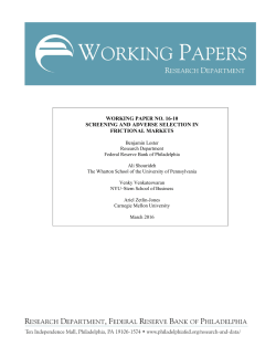 working paper no. 16-10 screening and adverse selection in