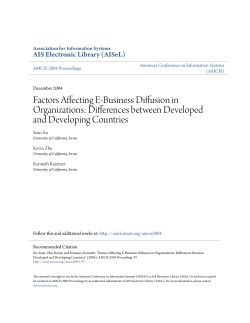 Factors Affecting E-Business Diffusion in Organizations: Differences