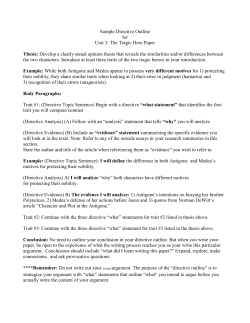 Sample Directive Outline for Unit 3: The Tragic Hero Paper Thesis