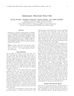 Embryonics: Electronic Stem Cells