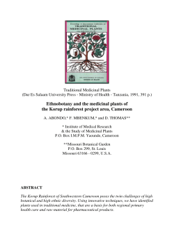 Ethnobotany and the medicinal plants of the Korup rainforest project