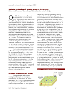 Simulating Earthquake Early Warning Systems in the Classroom