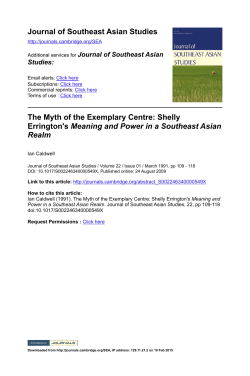 Journal of Southeast Asian Studies The Myth of