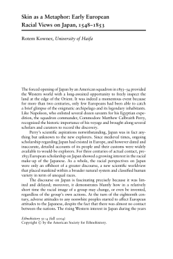 Skin as a Metaphor: Early European Racial Views on Japan, 1548