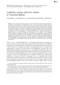 Catholics, science and civic culture in Victorian Belfast