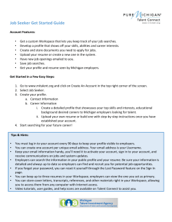 Job Seeker Get Started Guide - Pure Michigan Talent Connect