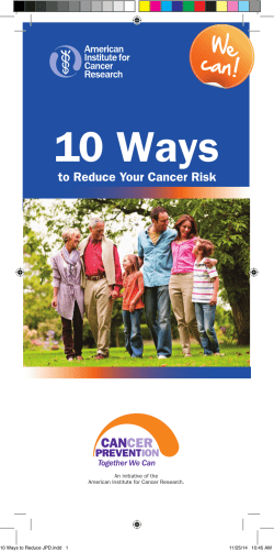10 Ways to Reduce Your Cancer Risk