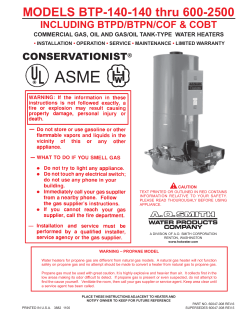 BTP COF 140-140 thru 600-2500 Commercial Gas 60047