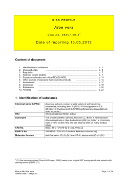 Aloe Vera - Mattilsynet