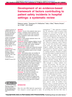Development of an evidence-based framework of factors