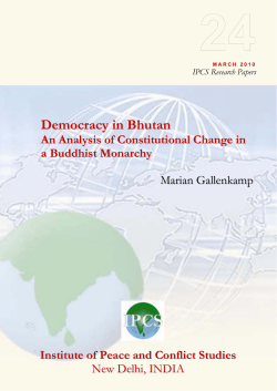 Democracy in Bhutan - Institute of Peace and Conflict Studies