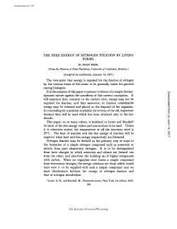 THE FREE ENERGY OF NITROGEN FIXATION BY LIVING FORMS