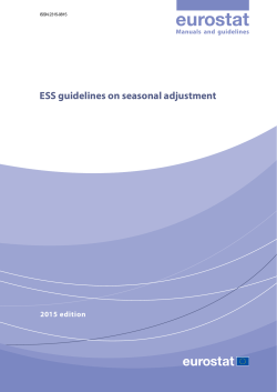ESS guidelines on seasonal adjustment