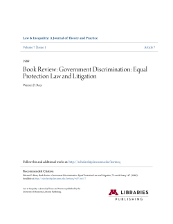 Book Review: Government Discrimination: Equal Protection Law