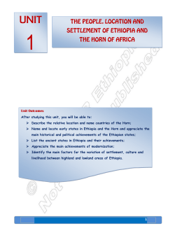 The people, location and Settlement of Ethiopia and the Horn