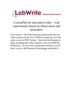 Descriptive Labs - NC State University