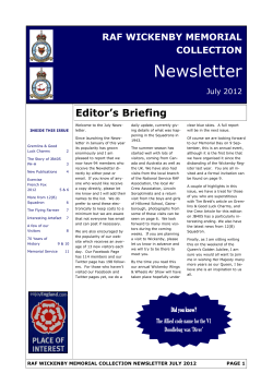Newsletter - RAF Wickenby Memorial Museum