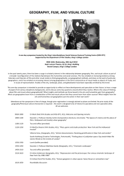 Geography, Film and Visual Culture Symposium Timetable