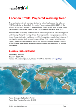 Projected Climate Warming Trend for World Capitals