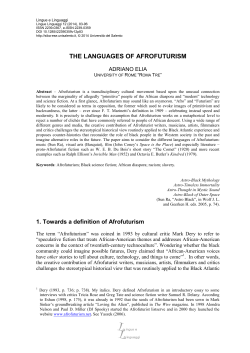 the languages of afrofuturism - ESE
