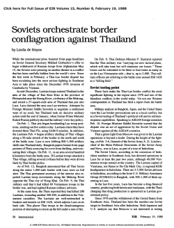 Soviets Orchestrate Border Conflagration against Thailand