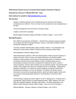ADEA Special Interest Group on Graduate Dental Hygiene