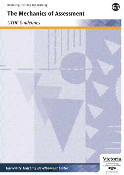 The Mechanics of Assessment - Victoria University of Wellington