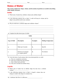 States of Matter - Okemos Public Schools