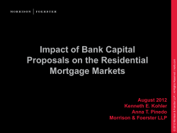Impact of Bank Capital Proposals on the Residential Mortgage Markets