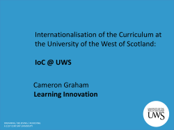 Internationalisation of the Curriculum at the University of the