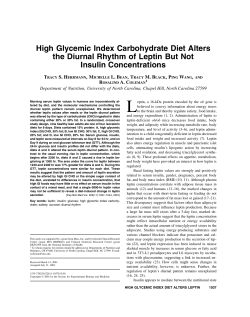 High Glycemic Index Carbohydrate Diet Alters the - UNC