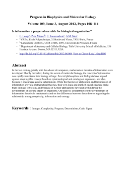 From information to organization in Biology