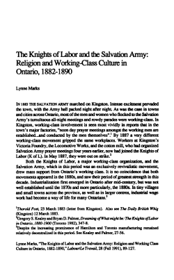 The Knights of Labor and the Salvation Army