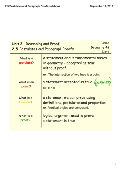 2.5 Postulates and Paragraph Proofs.notebook