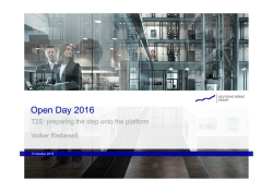 T2S: preparing the step onto the platform