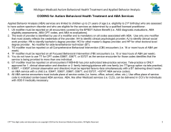 Michigan Medicaid Autism Behavioral Health Treatment and Applied